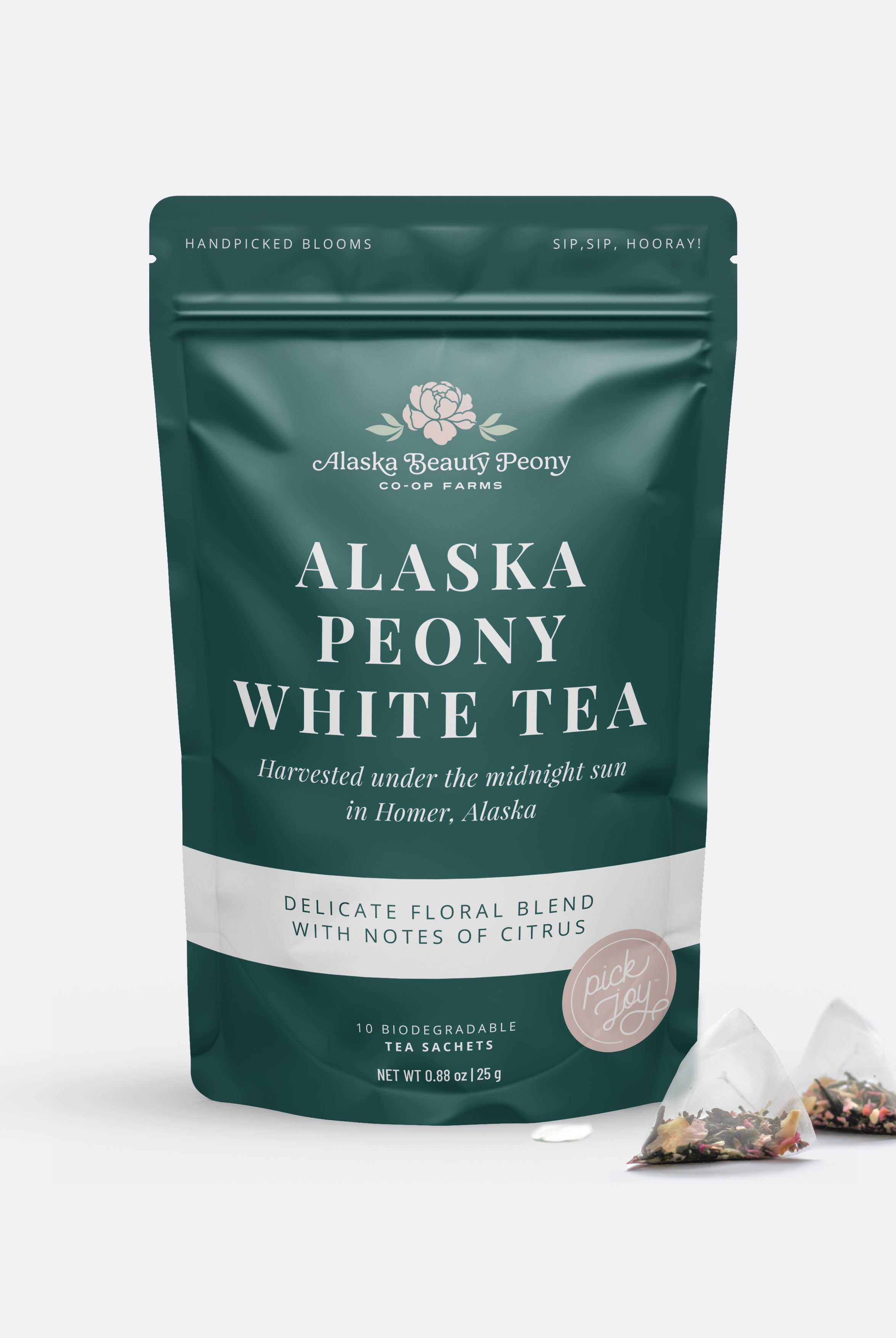 Alaska Peony White Tea - 10 Tea Sachets-Food & Drink-Alaska Beauty Peony Coop-Alaska Beauty Peony Coop