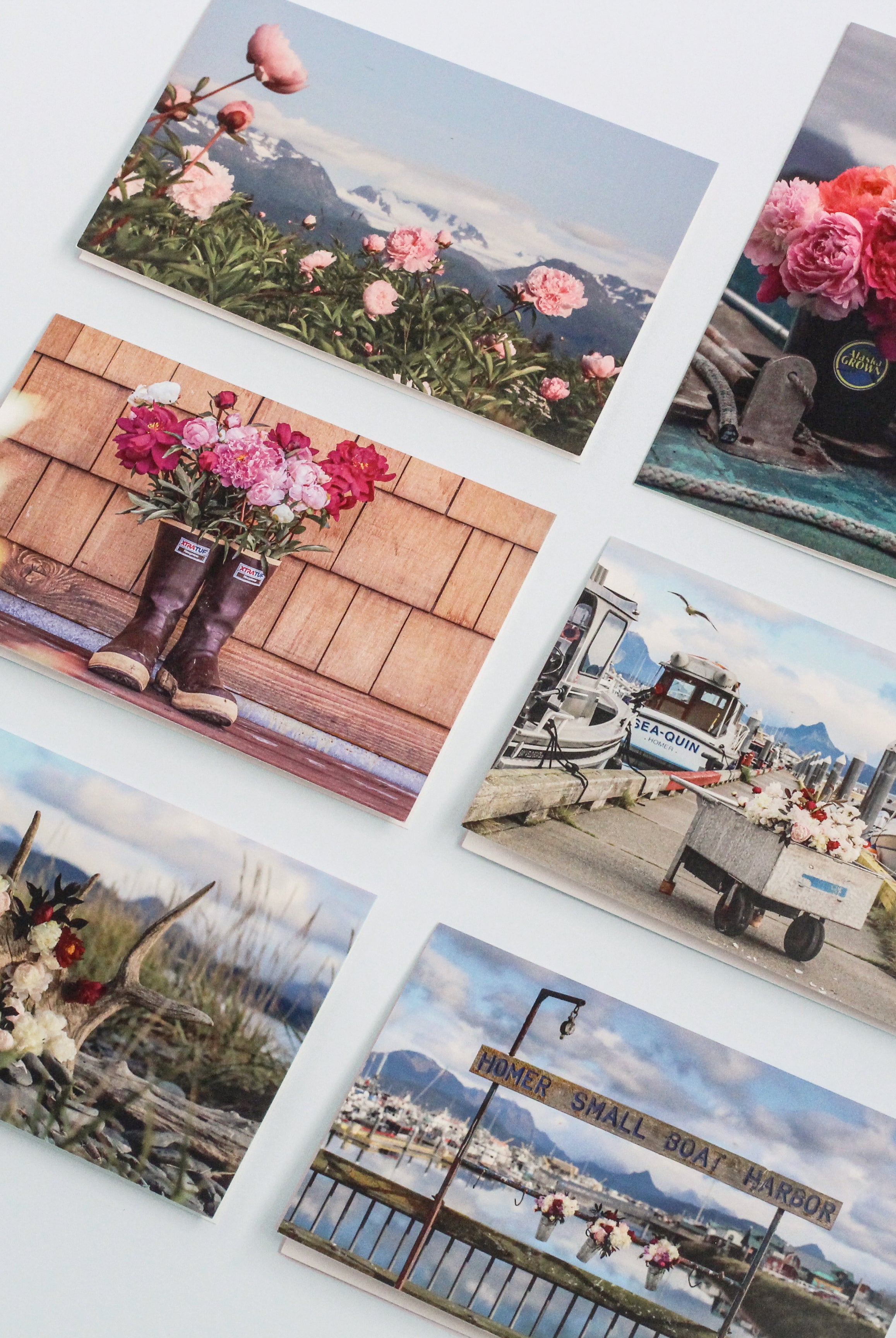Pick Joy! Peony Notecards - Set of 6-Stationary-Alaska Beauty Peony Coop-Alaska Beauty Peony Coop