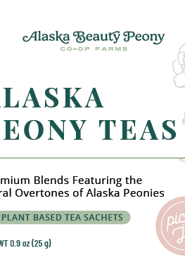 Alaska Peony Tea Sachet Box - Wholesale-Food & Drink-Alaska Beauty Peony Coop-An Equal Amount of Both Teas-10-Alaska Beauty Peony Coop