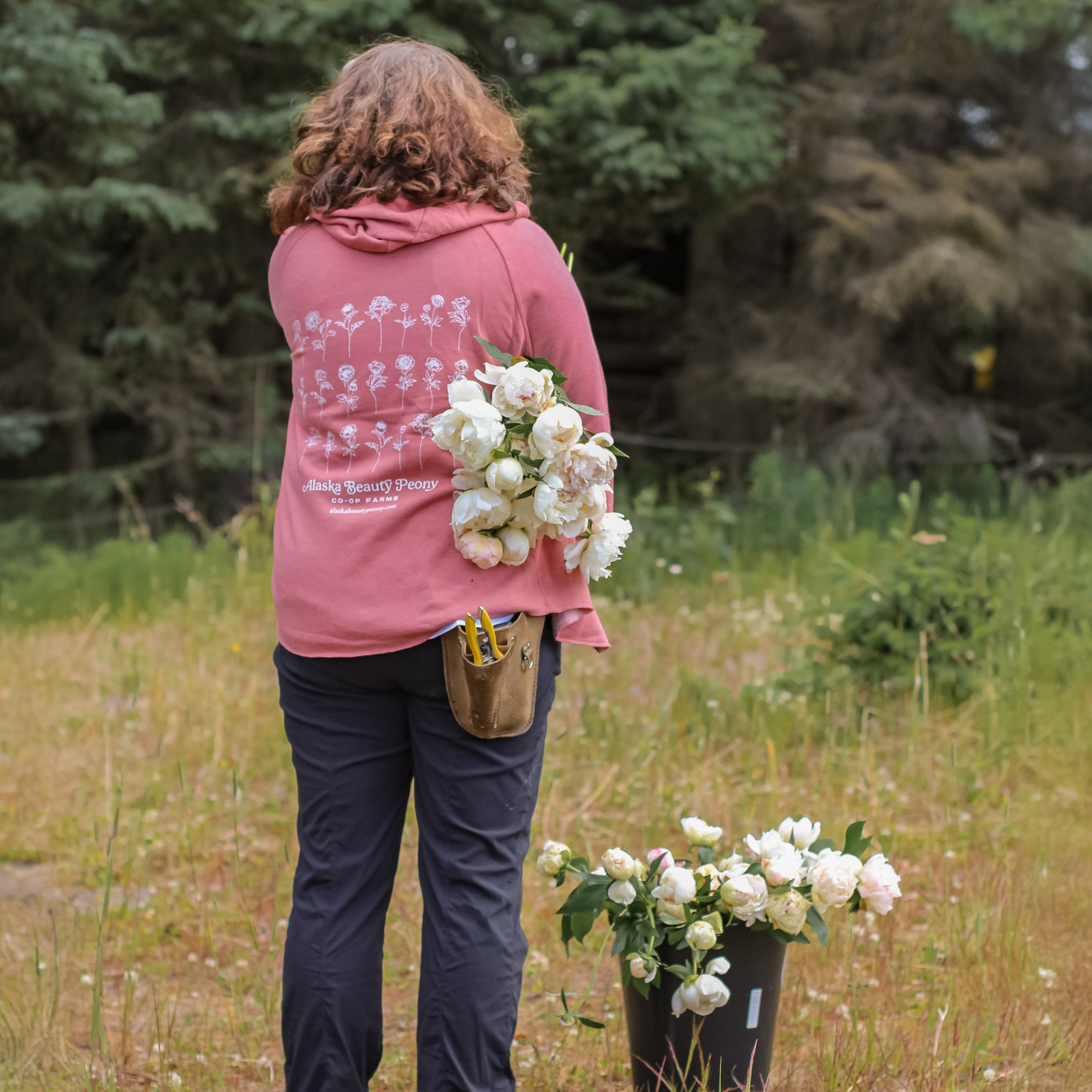 Pick Joy Zip Hoodie - Dusty Rose-Apparel-Alaska Beauty Peony Coop-Small-Alaska Beauty Peony Coop